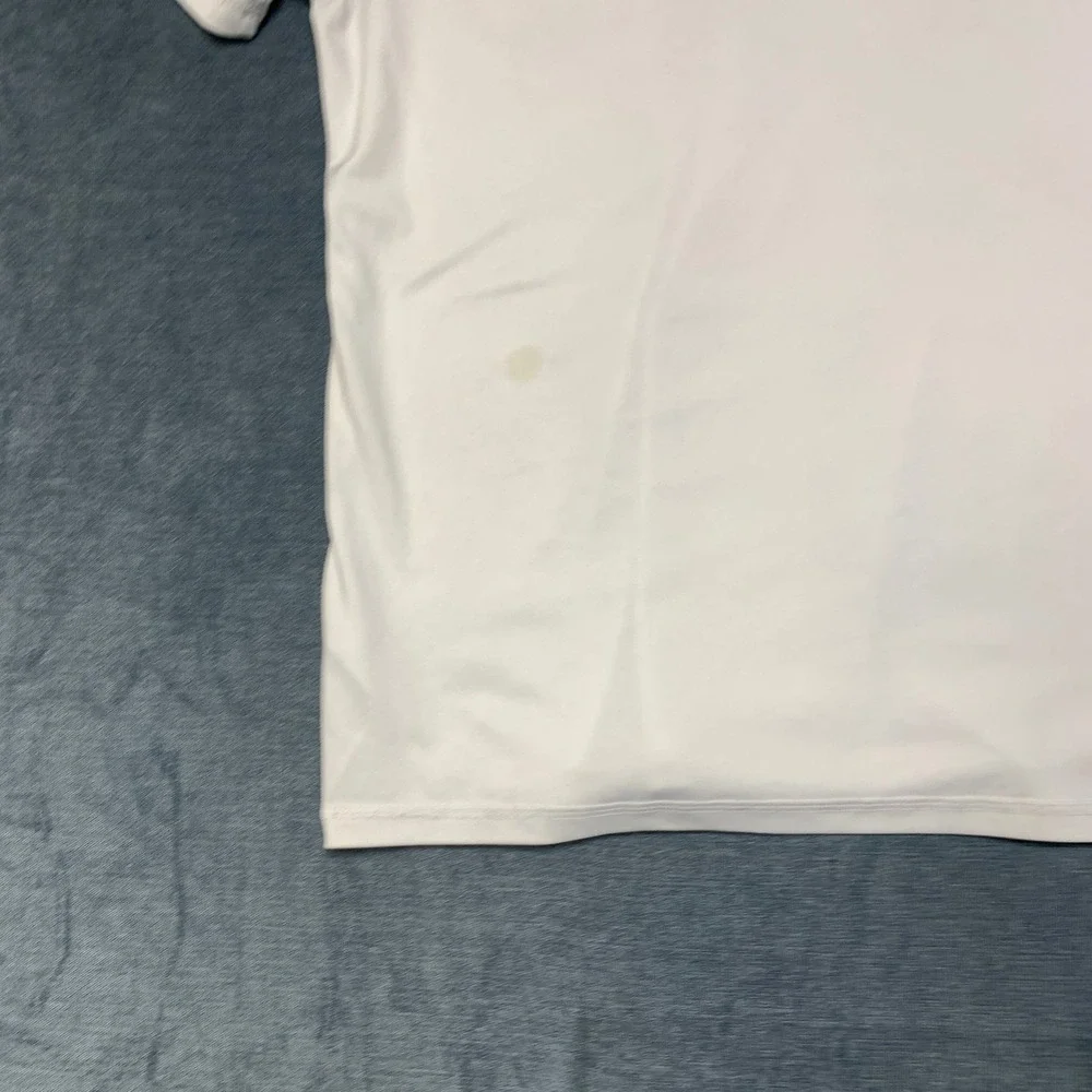 Adidas Running T Shirt Mens XL White Spellout Logo Standard Regular Fit Training